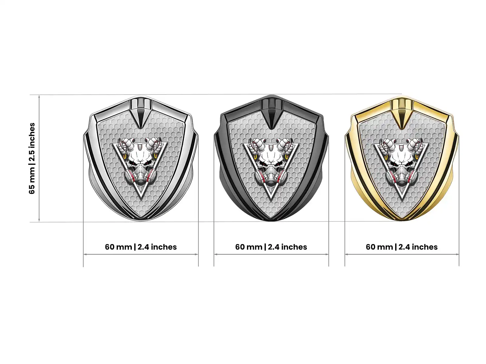 Custom Metal Emblems Racing Look Glossy Metal